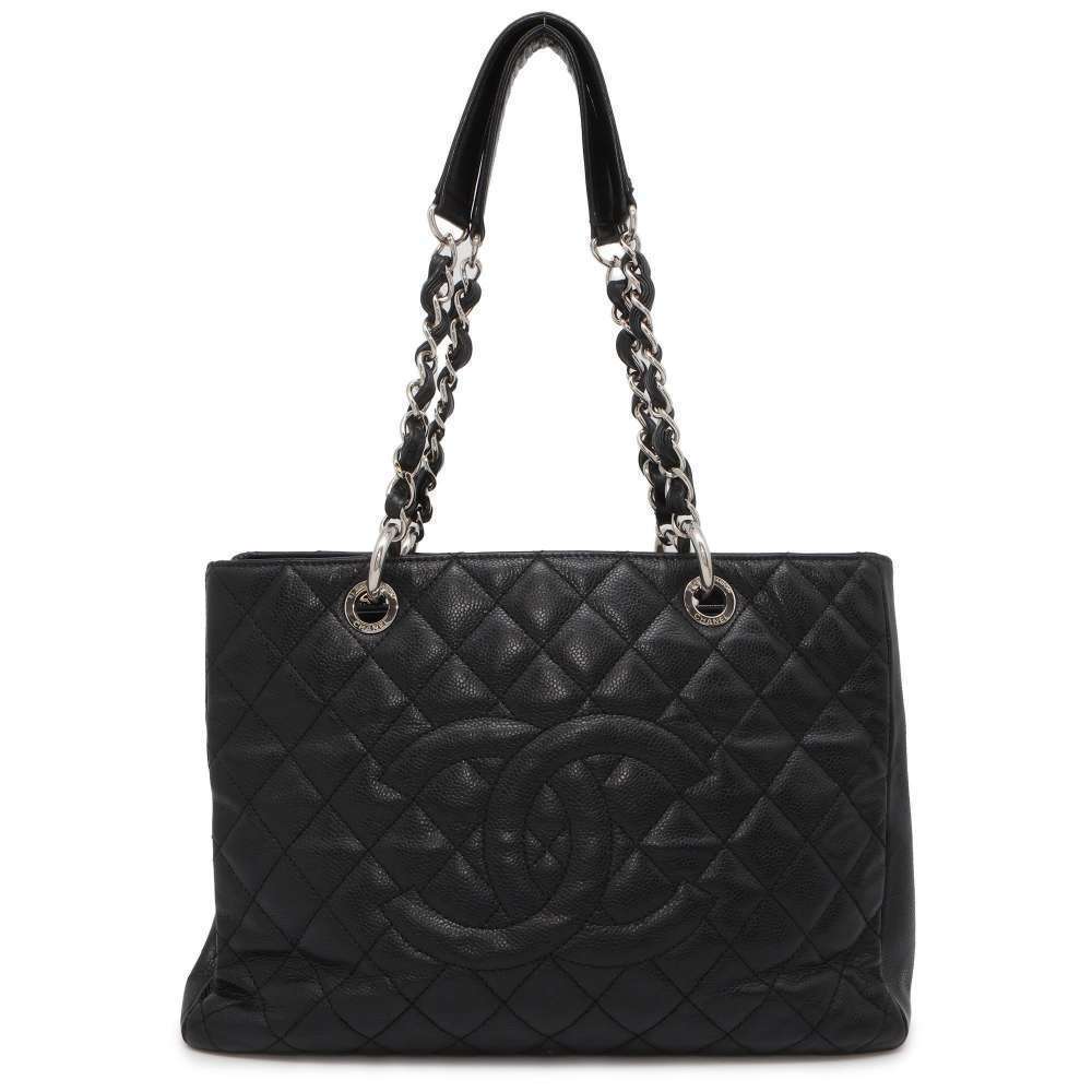 CHANEL GST Tote Bag Caviar Skin Black